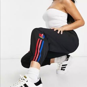 Black adidas track pants